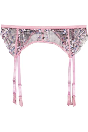 FLEUR DU MAL Gabrielle embroidered garter belt