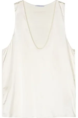 Patrizia Pepe Plunging-neck satin top