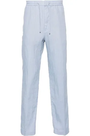 CANALI Mid-rise tapered linen trousers