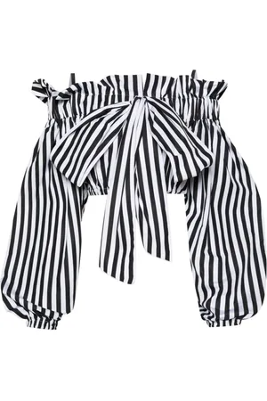 Patou Bow-detail striped crop top
