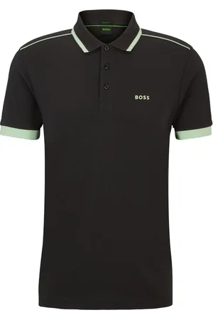 HUGO BOSS Logo-print contrast-trim polo shirt