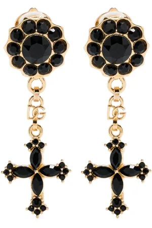 Dolce & Gabbana Cross-charm drop earrings