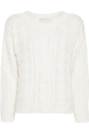 Twin-Set Logo-patch cable-knit jumper