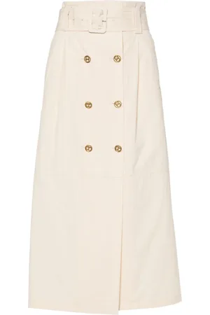 Twin-Set Logo-plaque cotton skirt