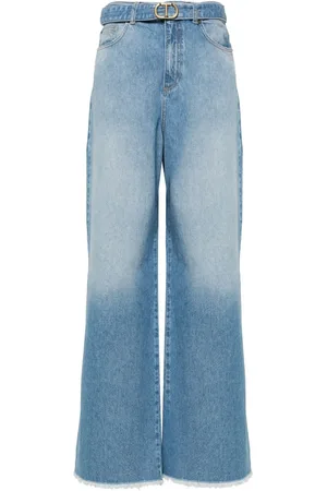 Twin-Set Wide-leg cotton jeans