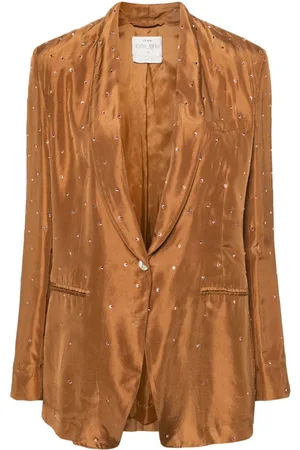 FORTE FORTE Crystal-embellished silk blazer