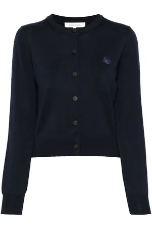 Maison Kitsuné Logo-appliqué wool cardigan