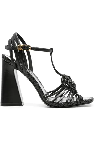 Roberto Cavalli multi-strap snakeskin-effect platform sandals - Black