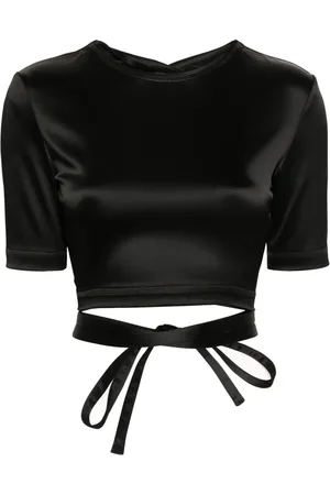 Patou Open-back satin T-shirt