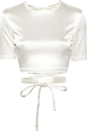Patou Open-back satin T-shirt
