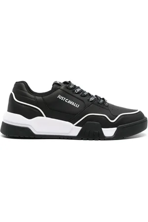 Roberto Cavalli Logo-embossed leather sneakers