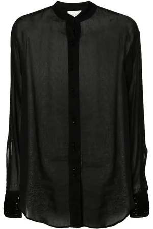 FORTE FORTE Semi-sheer long-sleeve shirt