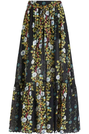 Etro Floral-print cotton maxi skirt