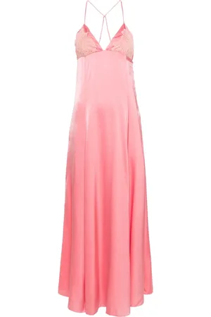 FORTE FORTE Lace-detailed silk maxi dress