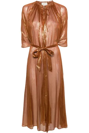 FORTE FORTE Metallic-threading tied-waist coat