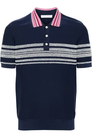 WALES BONNER Stripe-detailing knitted polo shirt