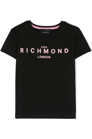 John Richmond Junior crest-print camp-collar shirt - Black