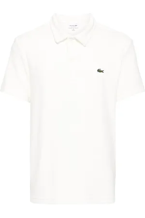 Lacoste Logo-appliqué velvet polo shirt