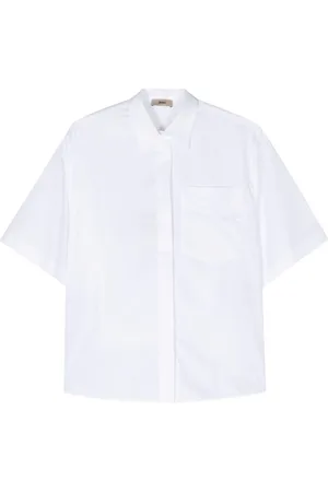 HERNO Logo-embroidered cotton shirt