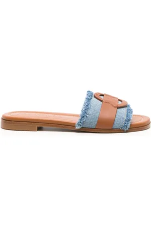 Moncler Bell denim slides