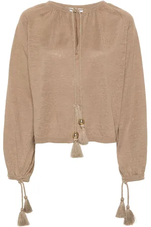 Max Mara Quirite linen tassel blouse