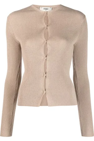Fendi Ribbed-knit cotton-blend cardigan