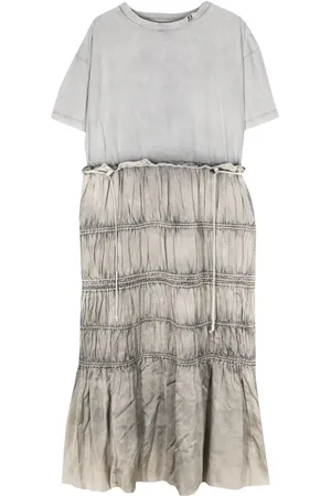 Maison Mihara Yasuhiro Ruched cotton midi dress