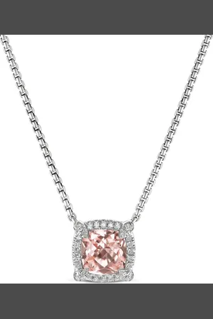 David Yurman Sterling Petite Chatelaine morganite and diamond pendant necklace (7mm)
