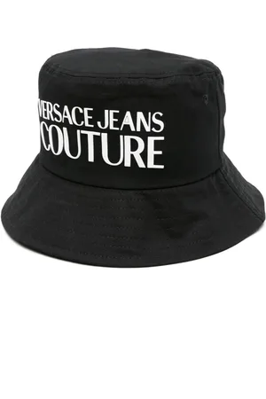 VERSACE Logo-patch cotton bucket hat