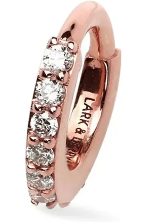 Lark & Berry 14kt rose gold small Modernist diamond hoop earring