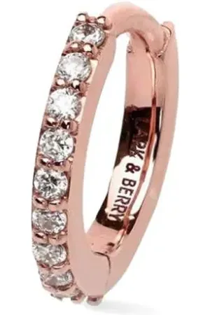 Lark & Berry 14kt rose gold medium Modernist diamond hoop earring