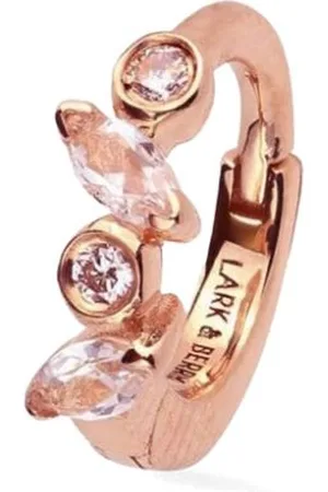 Lark & Berry 14kt rose gold small Veto diamond and sapphire hoop earring