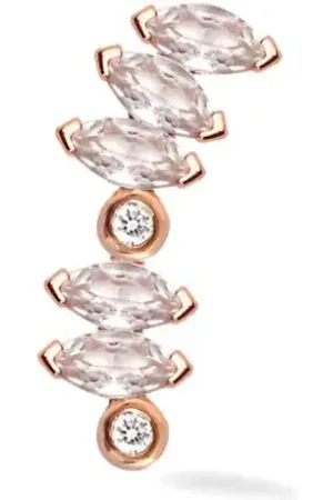 Lark & Berry 14kt rose gold Veto diamond and sapphire earring