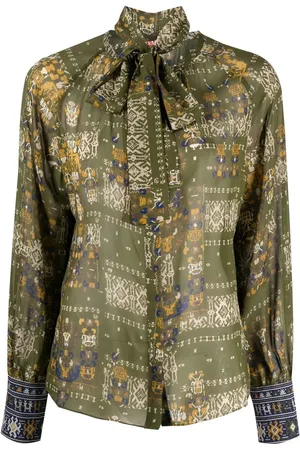 Max Mara Neck tie abstract-print shirt