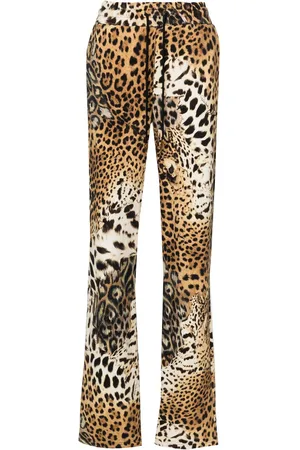 Roberto Cavalli Jaguar Skin-print cotton track pants