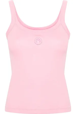 Marine Serre Logo-embroidered tank top