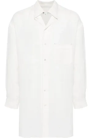 YOHJI YAMAMOTO Contrast-stitching linen shirt