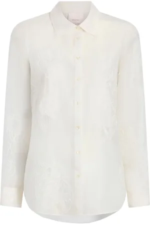 Cinq A Sept Luna floral-embroidered shirt