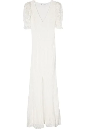 ROTATE Puffy-sleeve lace maxi dress