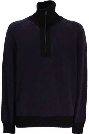 HUGO BOSS Half-zip high-neck jumper
