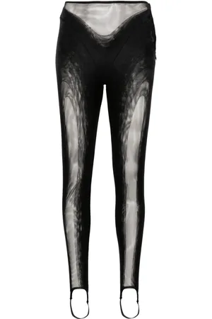 MUGLER Stirrup mesh leggings