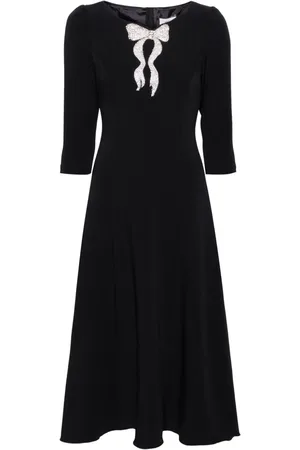 NISSA Rhinestoned crepe midi dress