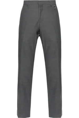 John Richmond Logo-plaque pressed-crease straight-leg trousers