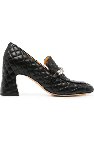 Madison.Maison Quilted crystal-embellished pumps