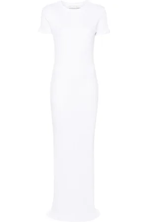 Ludovic De Saint Sernin Logo-embroidered ribbed maxi dress