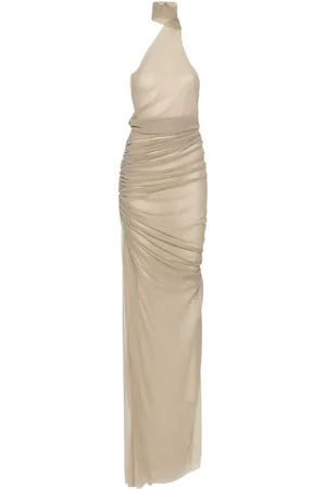 Ludovic De Saint Sernin Draped georgette maxi dress