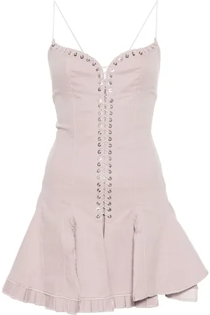 Ludovic De Saint Sernin Cleavage denim mini dress