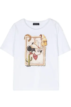 MONNALISA Mickey Mouse-print cotton T-shirt