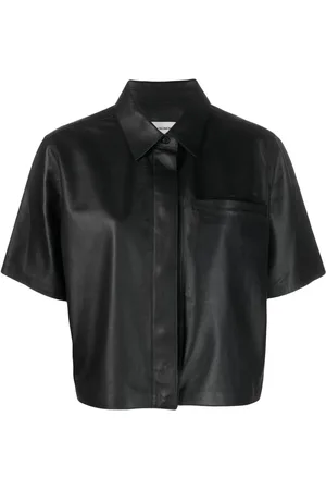 YVES SALOMON Short-sleeve leather shirt