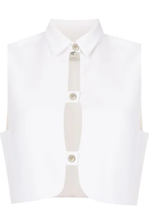 MISCI Helena crepe-texture cropped vest